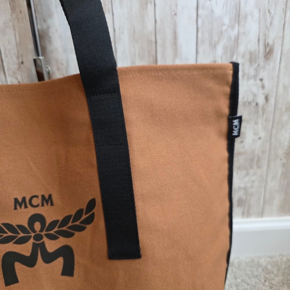 MCM Brown & Black Canvas Tote Bag - Picture 3 of 10